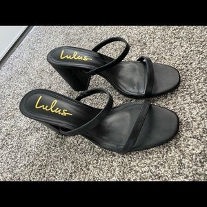 Lulus Black Strappy Heels